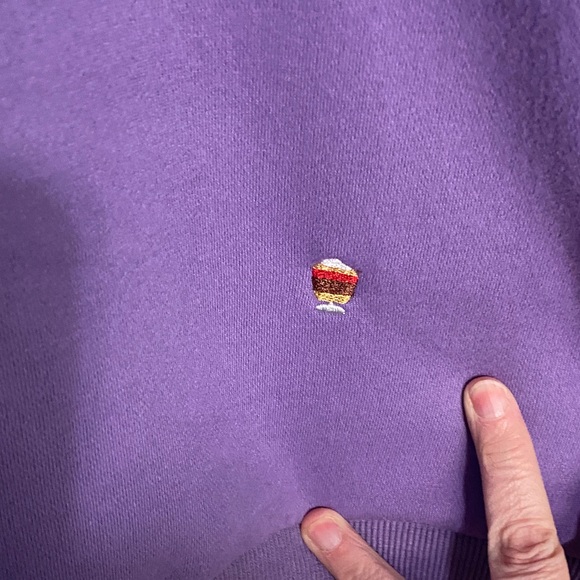 Purple Heavy Weight Crewneck Sweatshirt with Friends Charms Embroidered 2XL - Picture 11 of 16